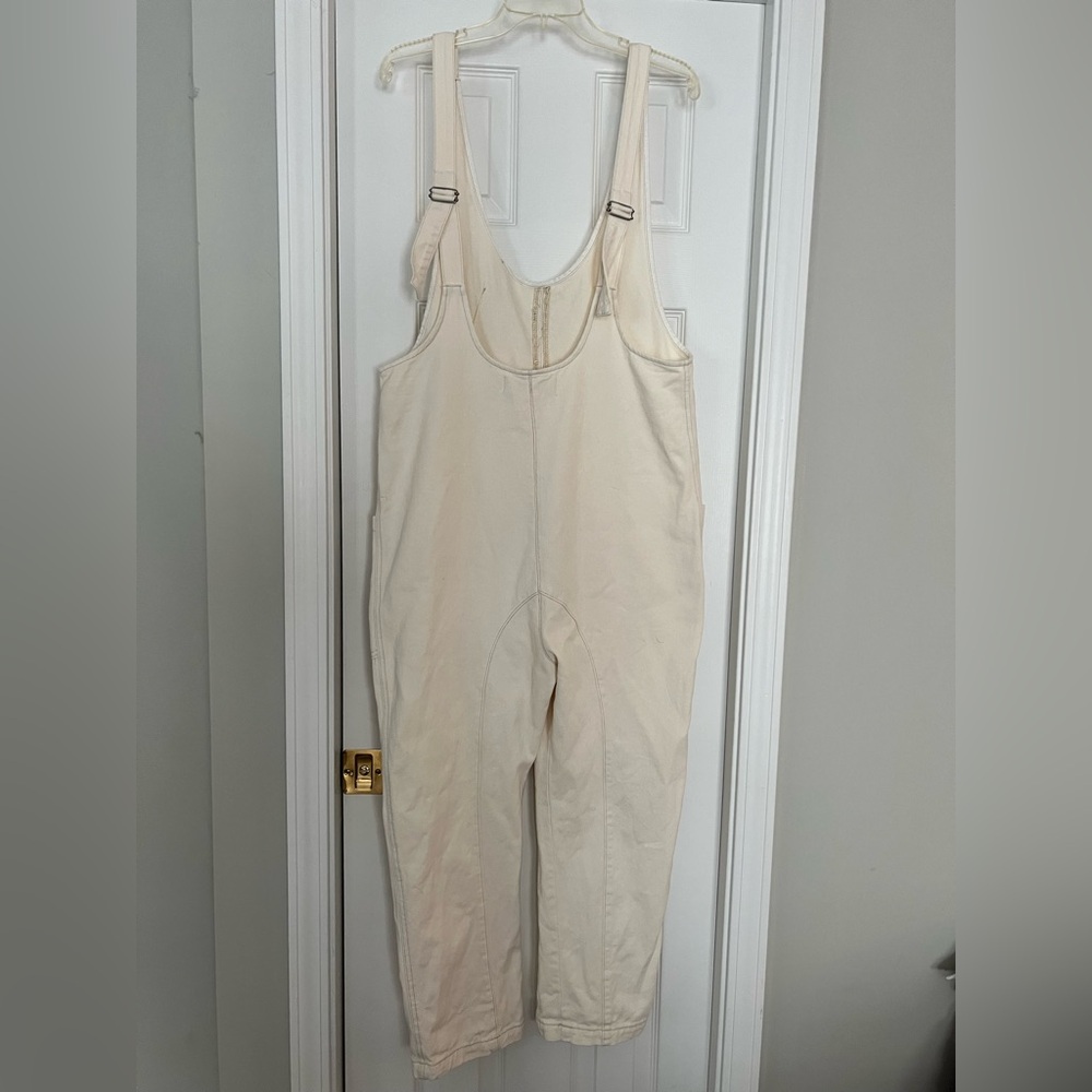 Wishlist Oversized Cream Denim Jumpsuit with Pockets - Picture 4 of 5